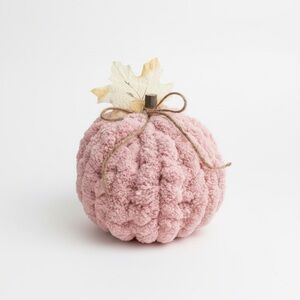 Pink Knitted Pumpkin Decor